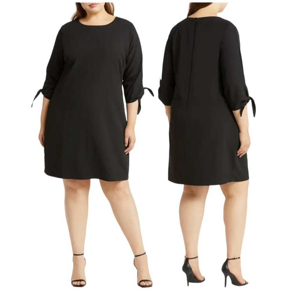 CeCe dress black Tie sleeve shift size 14W